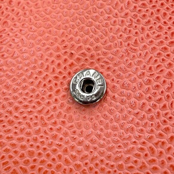 CHANEL CC Logo Chain Wallet Calfskin salmon pink A48654 - Picture 10 of 16